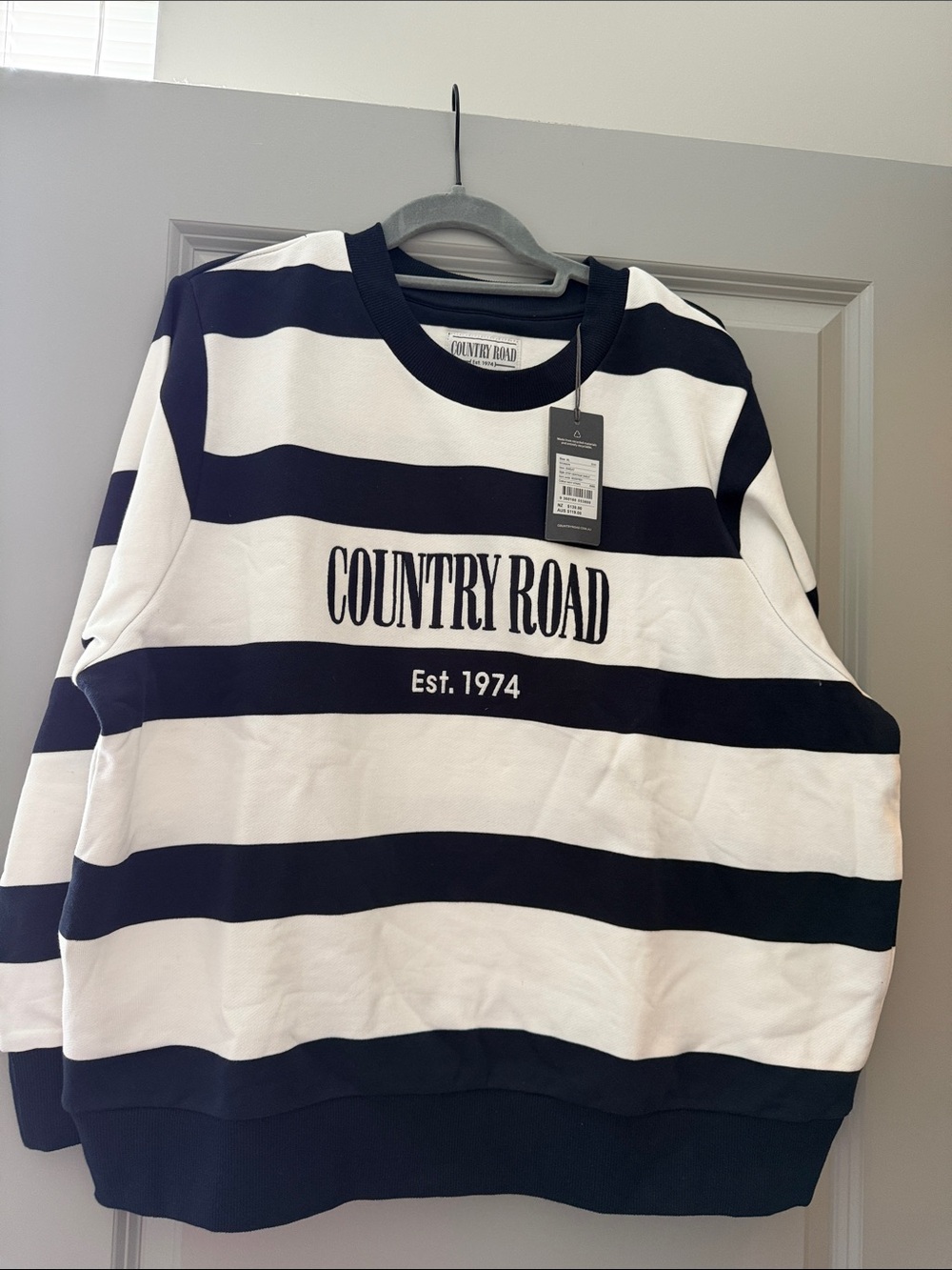 Country Road Navy & White Striped Crewneck Sweatshirt